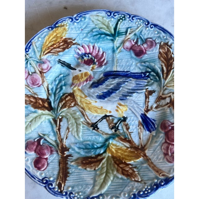 Wasmuel Majolica Plate, Belgium, 1890's For Sale - Image 12 of 13