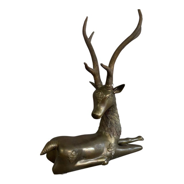 Vintage 1980s Brass Deer For Sale