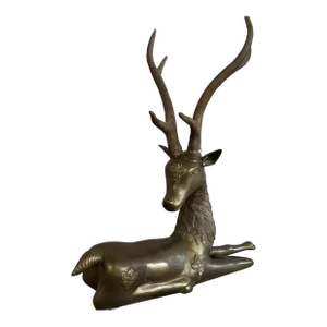 Vintage 1980s Brass Deer
