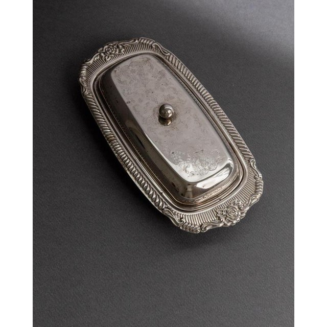 Vintage Engraved Ornamental Silver-Plated Butter Dish, 1970s For Sale - Image 5 of 11