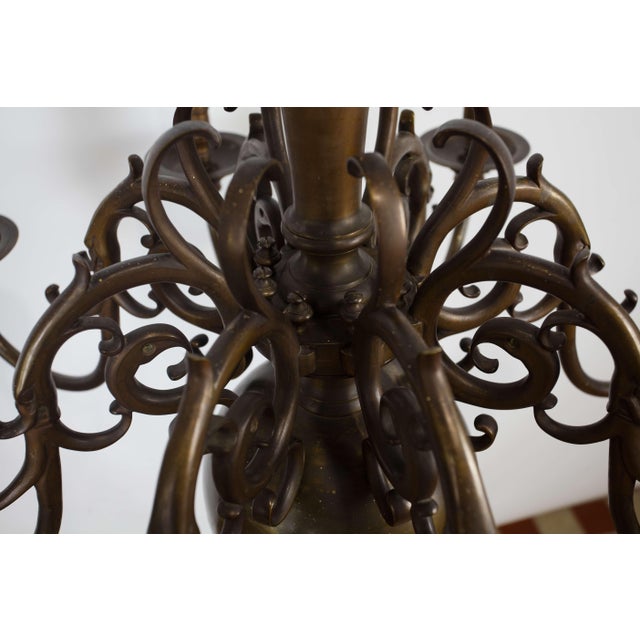 Metal Antique 19th Century Dutch Bronze Chandelier with Eight Arms For Sale - Image 7 of 9