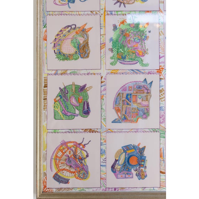 Surrealism Framed Chevaloscope Hermes Scarf For Sale - Image 3 of 12