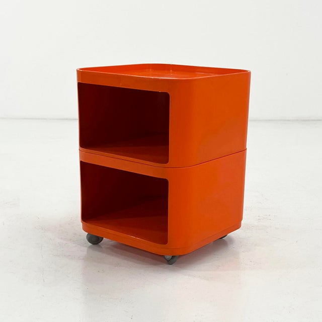 Orange Square Componibili Storage Unit by Anna Castelli for Kartell, 1970s For Sale - Image 9 of 9