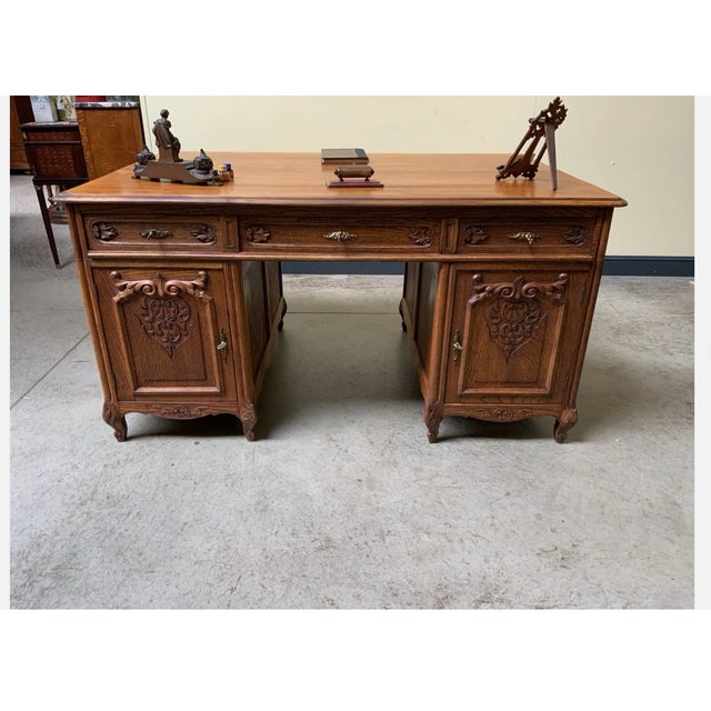 1930s Vintage Double-Sided Desk, 1930 For Sale - Image 5 of 8