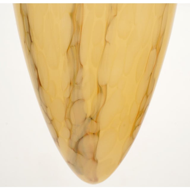 Restored Vintage European Cone Shaped Glass Pendant Light For Sale - Image 4 of 8