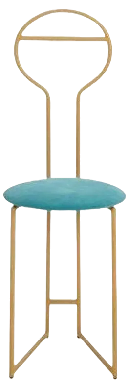 Joly Chairdrobe in Gold with High Back and Tiffany Velvet by Colé Italia
