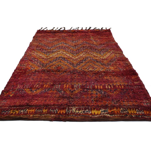 Tribal Vintage Beni MGuild Moroccan Rug - 05'09 X 09'10 For Sale - Image 3 of 4