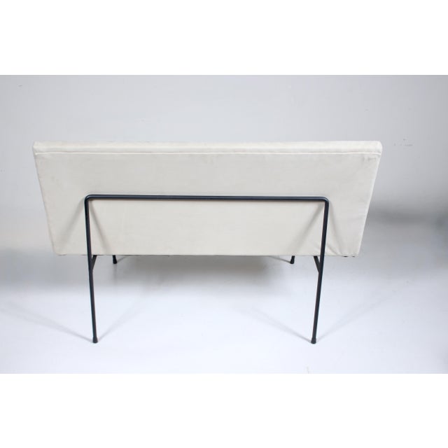 Mid 20th Century Mid 20th Century Milo Baughman for Pacific Iron Style Suede and Iron Settee For Sale - Image 5 of 18
