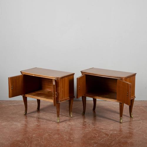 Paolo Buffa-Style Bedside Tables with Glass Top, Set of 2 For Sale - Image 5 of 9