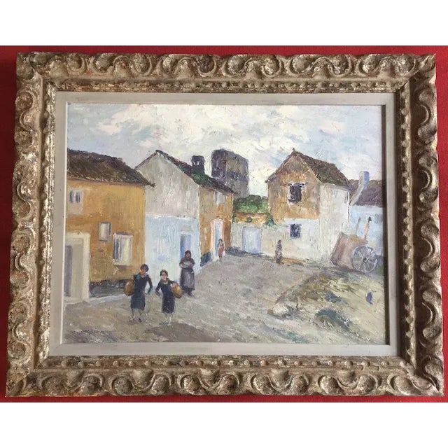 White 1920s Spanish Costa del Sol Mediterranean Port Town Landscape Oil Painting on Board by Wells Moses Sawyer For Sale - Image 8 of 9