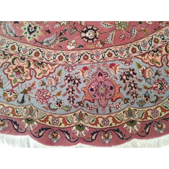 Persian 1980s Super Fine Persian Tabriz, 8'2 X 8'2 Rug For Sale - Image 3 of 6