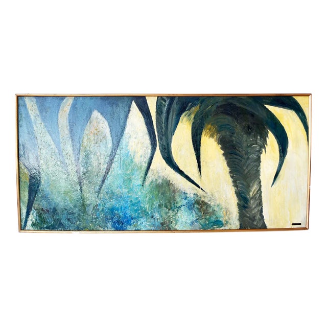 Giouk, Trees, Painting on Masonite, 1950s For Sale