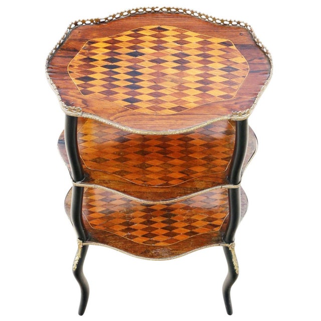 Antique Inlaid Parquetry and Ebonised Side Table, 1890s For Sale - Image 5 of 8