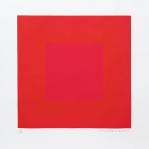 Summer Suite (Red With Gold IV), Richard Anuszkiewicz Intaglio Etching and Aquatint on Somerset, Signed and Numbered in Pencil