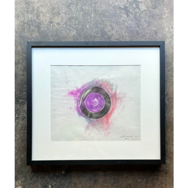 Vintage Boho Original Pastel Geometric Abstract on Paper For Sale - Image 11 of 12