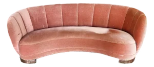 Midcentury Danish Modern Banana Sofa in the Style of Viggo Boesen
