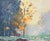 Impressionist Original Oil Landscape, Fall Colors by the Lake For Sale - Image 3 of 5