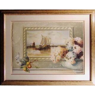 James Jensen Original Pastel Flower With Beautiful Custom Frame Art For Sale