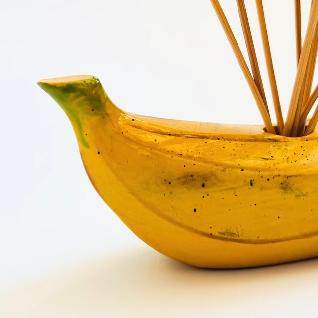 Wood Banana Toothpicks and Holder Set For Sale In San Francisco - Image 6 of 12