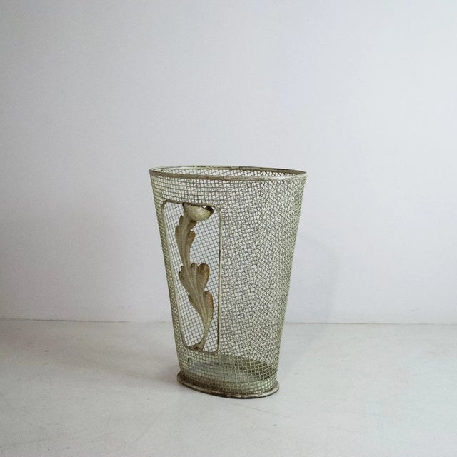 Metal Umbrella Stand with Embellished Leaf, 1950s For Sale - Image 6 of 7