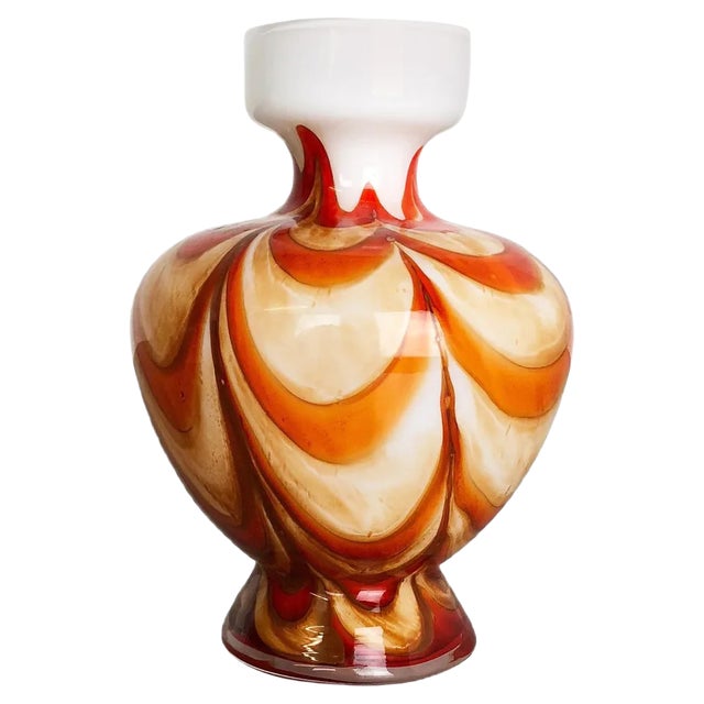 Large Vintage Italian Pop Art Multicolor Opaline Vase, 1970s For Sale