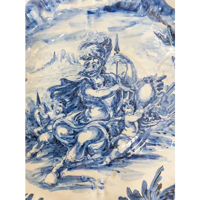 20th Century Italian Renaissance Revival Majolica Faience Blue and White Charger For Sale In New York - Image 6 of 12