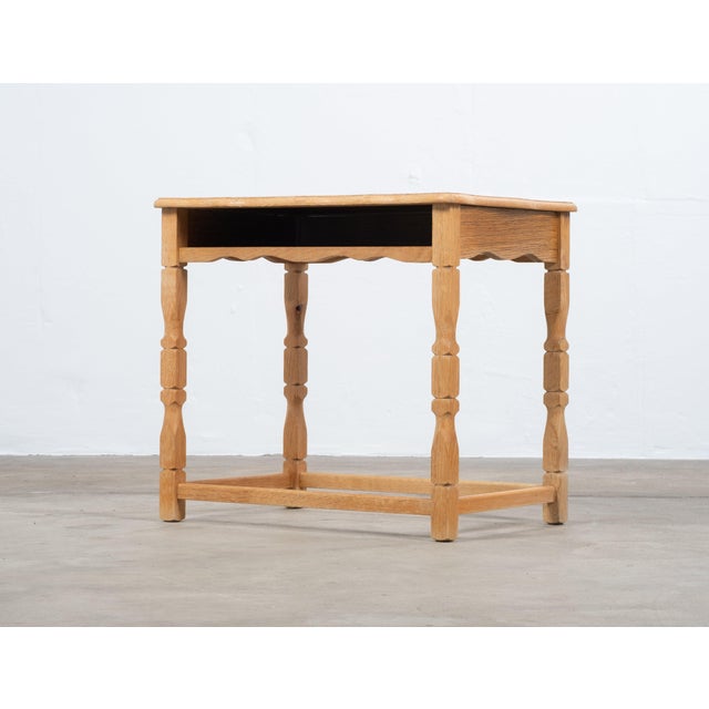 Brutalist Danish Brutalist Oak Bedside Table with Ceramic Tiles, 1960s For Sale - Image 3 of 10