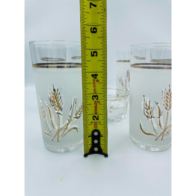 Mid-Century Decover Italy Frosted Highball & Garnish Bowl Cocktail Set- 7 Pieces For Sale - Image 10 of 13