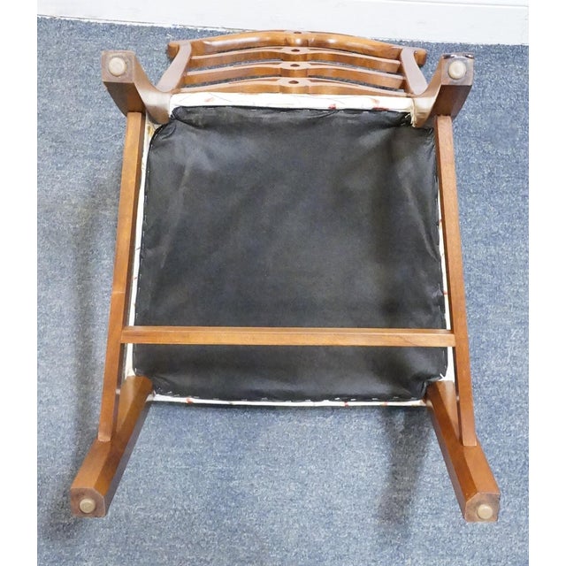 Vintage Antique Solid Mahogany Traditional Duncan Phyfe Style Ladderback Dining Side Chair For Sale - Image 9 of 9