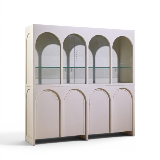 Robsjohn-Gibbings for Widdicomb Colosseum Mid Century Credenza and Hutch This credenza with hutch measures: 69 wide x 17...