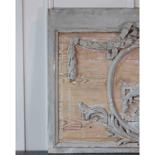 Late 18th Century French Carved Boiserie Panel with Original Paint For Sale - Image 4 of 10
