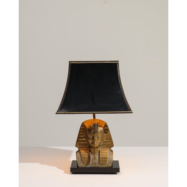 20th Century Regency Brass Pharaoh Table Lamp For Sale - Image 4 of 17