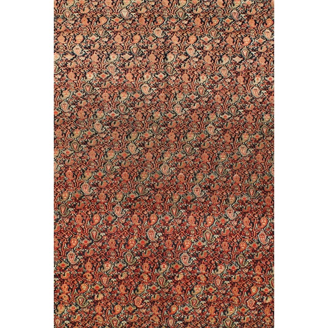 Antique Persian Woven Mishan Malayer Rug in Dark Blue Background For Sale - Image 4 of 7