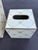 Allen G Designs Hand-Painted Ivory & Gold Wastebasket & Tissue Box Set For Sale In Louisville - Image 6 of 11