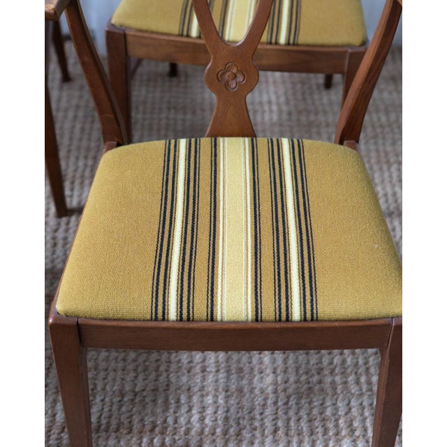 1970s Danish Wood and Wool Dining Chairs - Set of 4 For Sale - Image 9 of 16