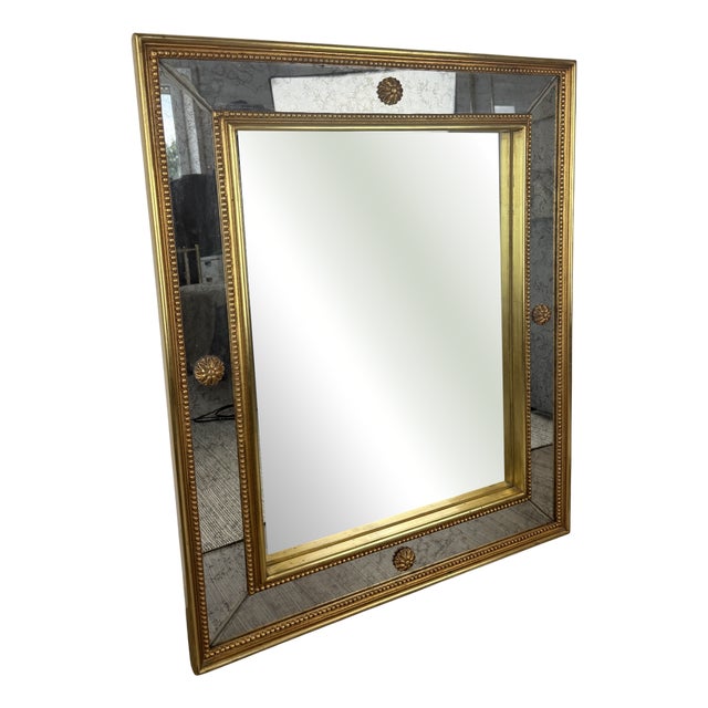 French Giltwood Mirror with Floral and Shell Ornaments by Ateliers Jean Ancey, Paris, France, 1950s For Sale