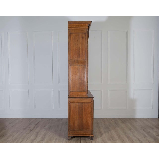 Wood 18th Century French Blond Oak Buffet Deux Corps with Molded Panels For Sale - Image 7 of 9