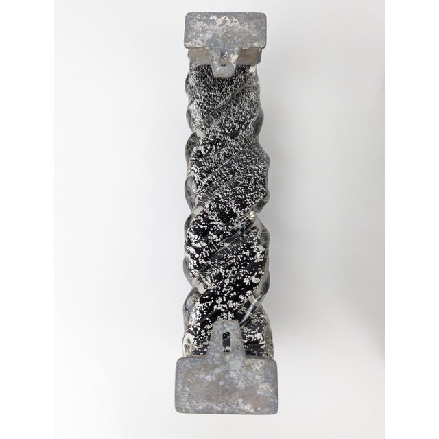 Black Hand-Blown Murano Glass Spiral Door Handles with Silver Dust, 1960s, Set of 2 For Sale - Image 8 of 13