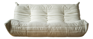 White Bouclette Togo 3-Seater Sofa by Michel Ducaroy for Ligne Roset