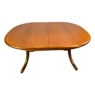Mid-Century Danish Oval Extending Dining Table in Teak, 1960-1970 For Sale