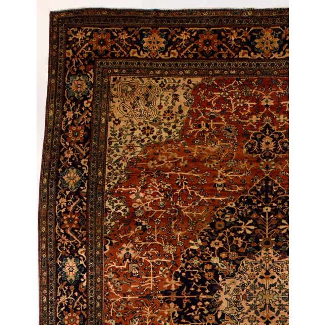 Late 19th Century Antique Persian Farahan Sarouk Rug 8’9" X 11’6" For Sale - Image 5 of 5