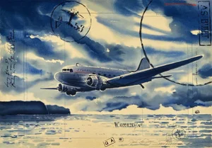 1995 Jack Learoy Starbrook Airlines Lithograph