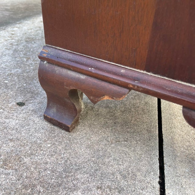 Brown Chippendale Style Mahogany Three 3 Drawer Nighstands by Craftique, Mid 20th Century, a Pair For Sale - Image 8 of 12
