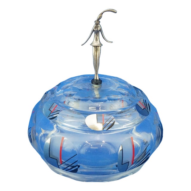 Bohemian Crystal Box by Karl Palda, 1920s For Sale