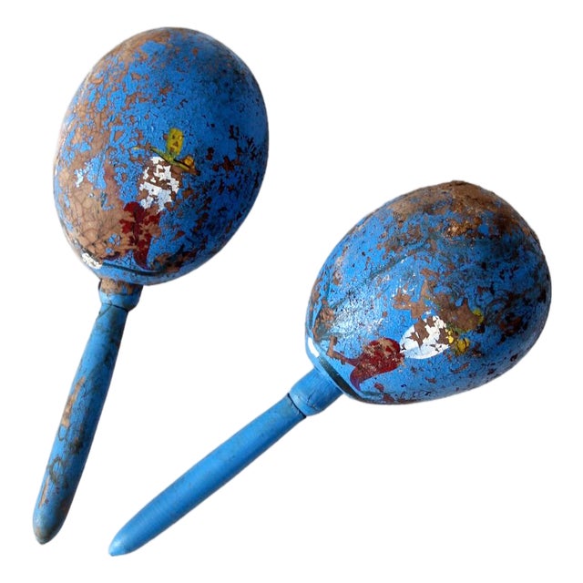 Vintage Mid-Century Mexican Folk Art Maracas For Sale
