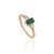 VR Jewels VRJewels 14k Gold Three-Stone Natural Emerald Pear Diamond Ring Size 4 For Sale - Image 4 of 18