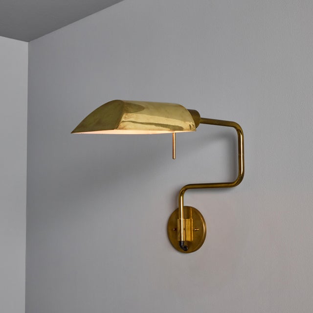 Mid-Century Modern 1970s Zonca Articulating Brass Wall Lamps - a Pair For Sale - Image 3 of 18