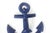 Vintage Cast Iron Anchor Hook Coastal Nautical Beach House Style Blue For Sale - Image 4 of 9