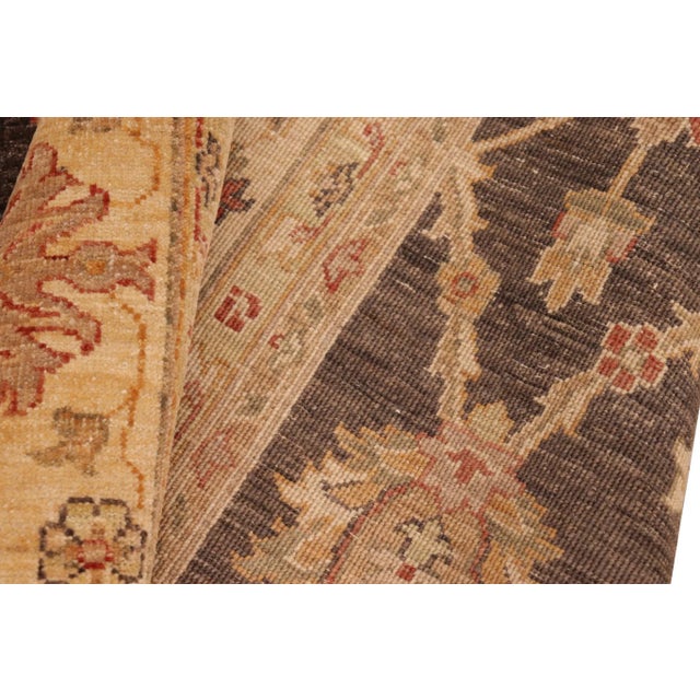 Tan Classic Ziegler Brown Tan Hand-Knotted Wool Rug - 8'2'' X 9'11'' For Sale - Image 8 of 8
