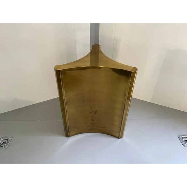 Mastercraft Brass 'Trilobi' Triangular Dining Table or Desk Bases, Circa 1970 For Sale - Image 12 of 16